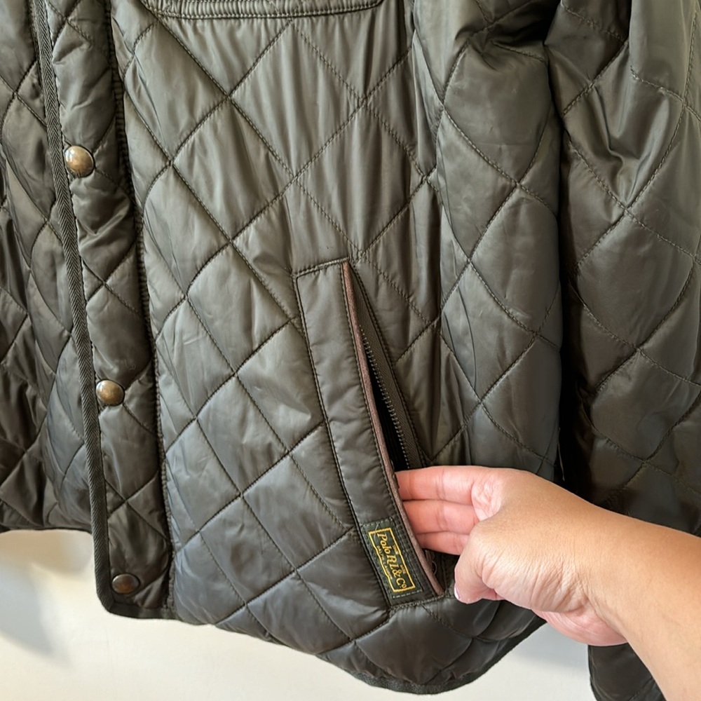 Polo Ralph Lauren Vintage Men’s Quilted Riding Barn Coat Bomber Full Zip Jacket - Picture 6 of 13